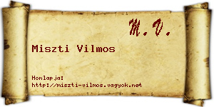 Miszti Vilmos névjegykártya